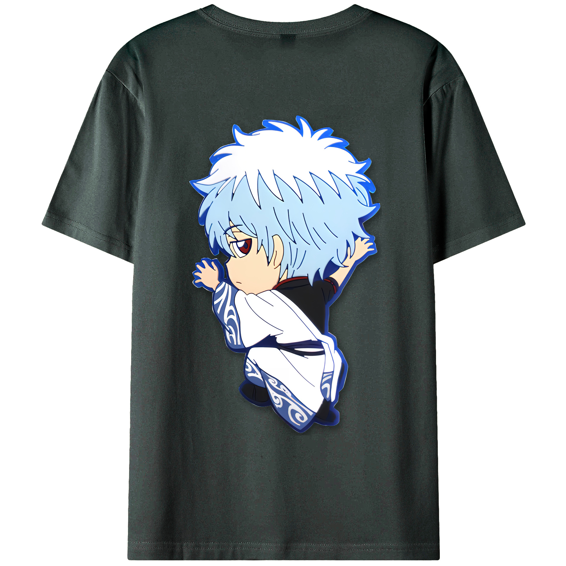 （画像用） ぎんたま 坂田銀時（さかたぎんとき） 神楽 志村新八（しむら しんぱち） GINTAMA Sakata Gintoki Kagura Shimura Shinpachi 綿100％ メンズ半袖Tシャツ（バックプリント） 通気性